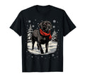 Black Labrador Santa Hat Pajama T-Shirt - Aesthetic Graphic Unisex - T-Shirt, Sweatshirt, Hoodie