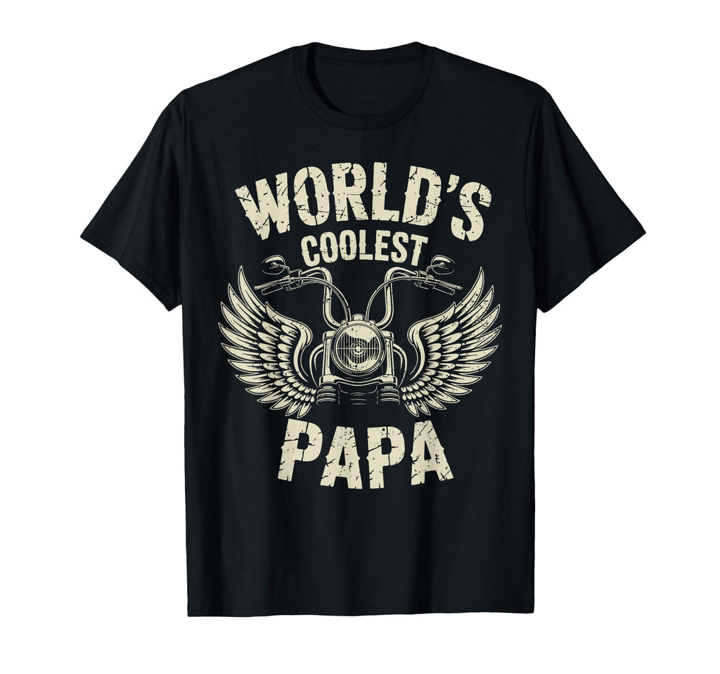 Worlds Coolest Papa Winged T-Shirt - Casual Everyday Wear Men Women - T-Shirt, Sweatshirt, Hoodie