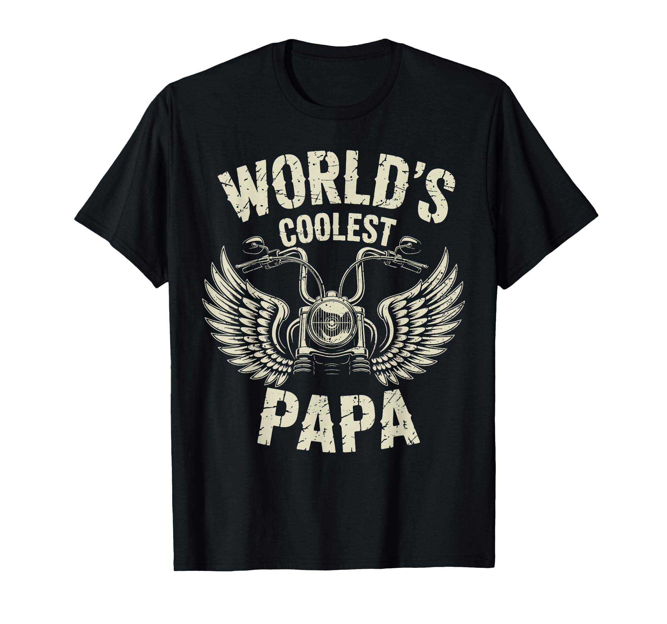 Worlds Coolest Papa Winged T-Shirt - Casual Everyday Wear Men Women - T-Shirt, Sweatshirt, Hoodie
