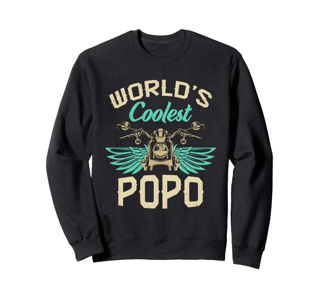 Worlds Coolest Popo Motorcycle Sweatshirt - Minimalist Print for Adults - T-Shirt, Sweatshirt, Hoodie