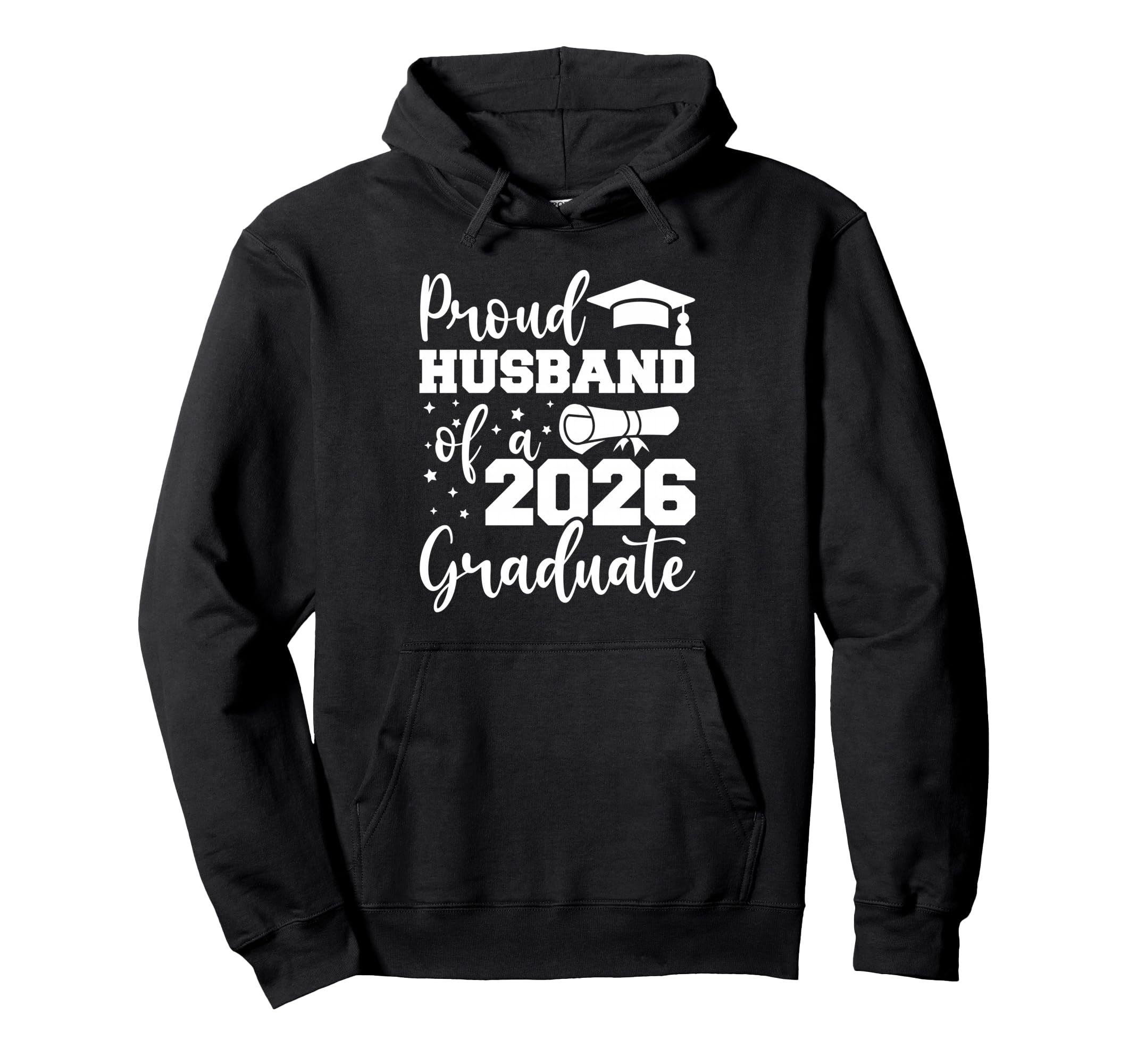 Proud Husband Class 2026 Graduate Senior Hoodie - Minimalist Print Unisex - T-Shirt, Sweatshirt, Hoodie