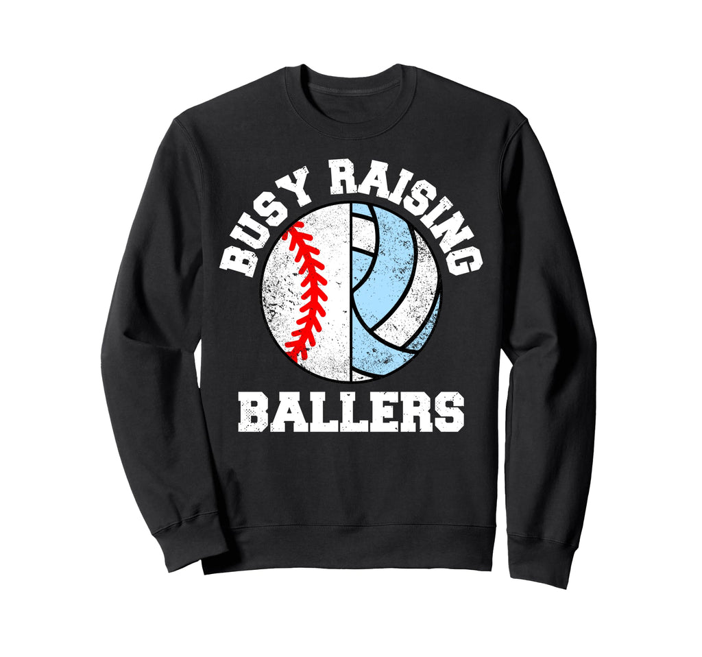 Busy Raising Ballers Funny Sweatshirt - Minimalist Print for Adults - T-Shirt, Sweatshirt, Hoodie