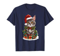 Cat Lovers Kitten Santa Hat Cat T-Shirt - Graphic Print Men Women - T-Shirt, Sweatshirt, Hoodie