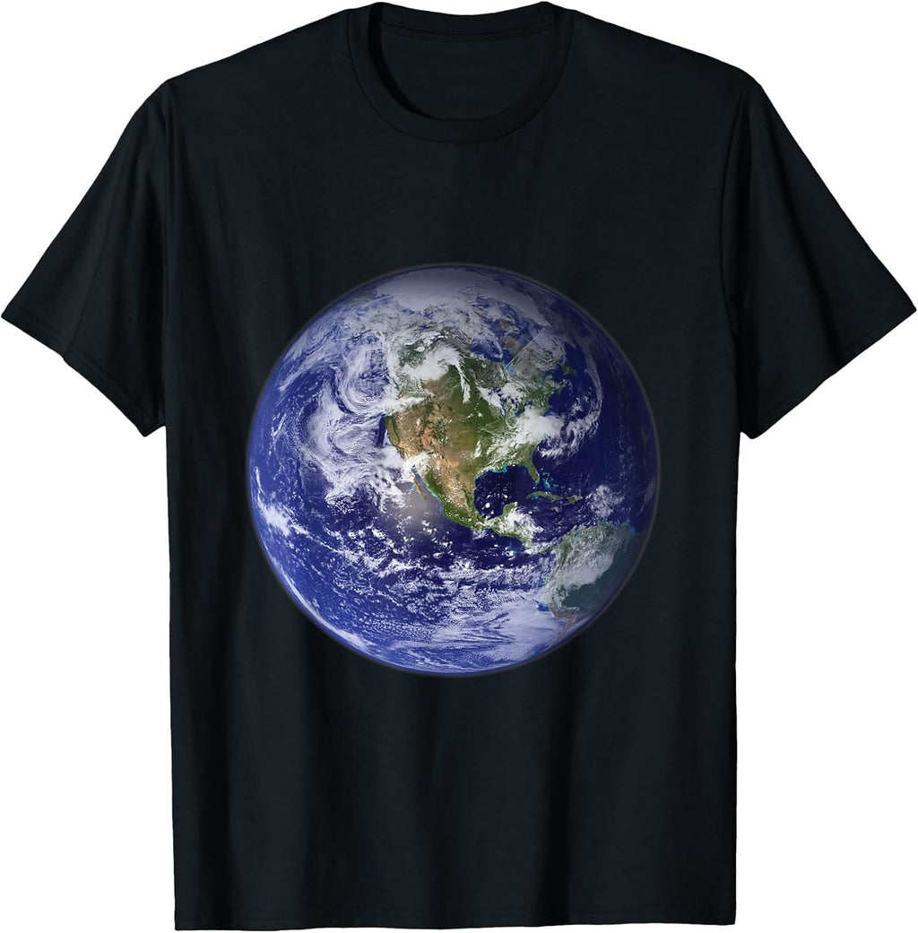 Earth Planet, Flat, North America Globe Space Clouds - Adult & Kids T-Shirts, Sweatshirts & Hoodies apparel design preview 1