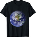 Earth Planet, Flat, North America Globe Space Clouds - Adult & Kids T-Shirts, Sweatshirts & Hoodies apparel design preview 1