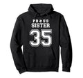 Number 35 Custom Proud Soccer Futbol Hoodie - Novelty Apparel for Adults - T-Shirt, Sweatshirt, Hoodie