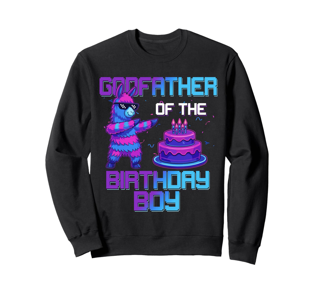 Godfather Birthday Llama Pinata Sweatshirt - Minimalist Print Men Women - T-Shirt, Sweatshirt, Hoodie