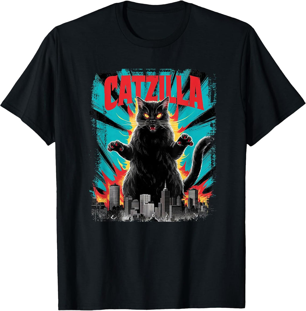 Catzilla Funny Cat Graphic Japanese Cityscape - Adult & Kids T-Shirts, Sweatshirts & Hoodies apparel design preview 1