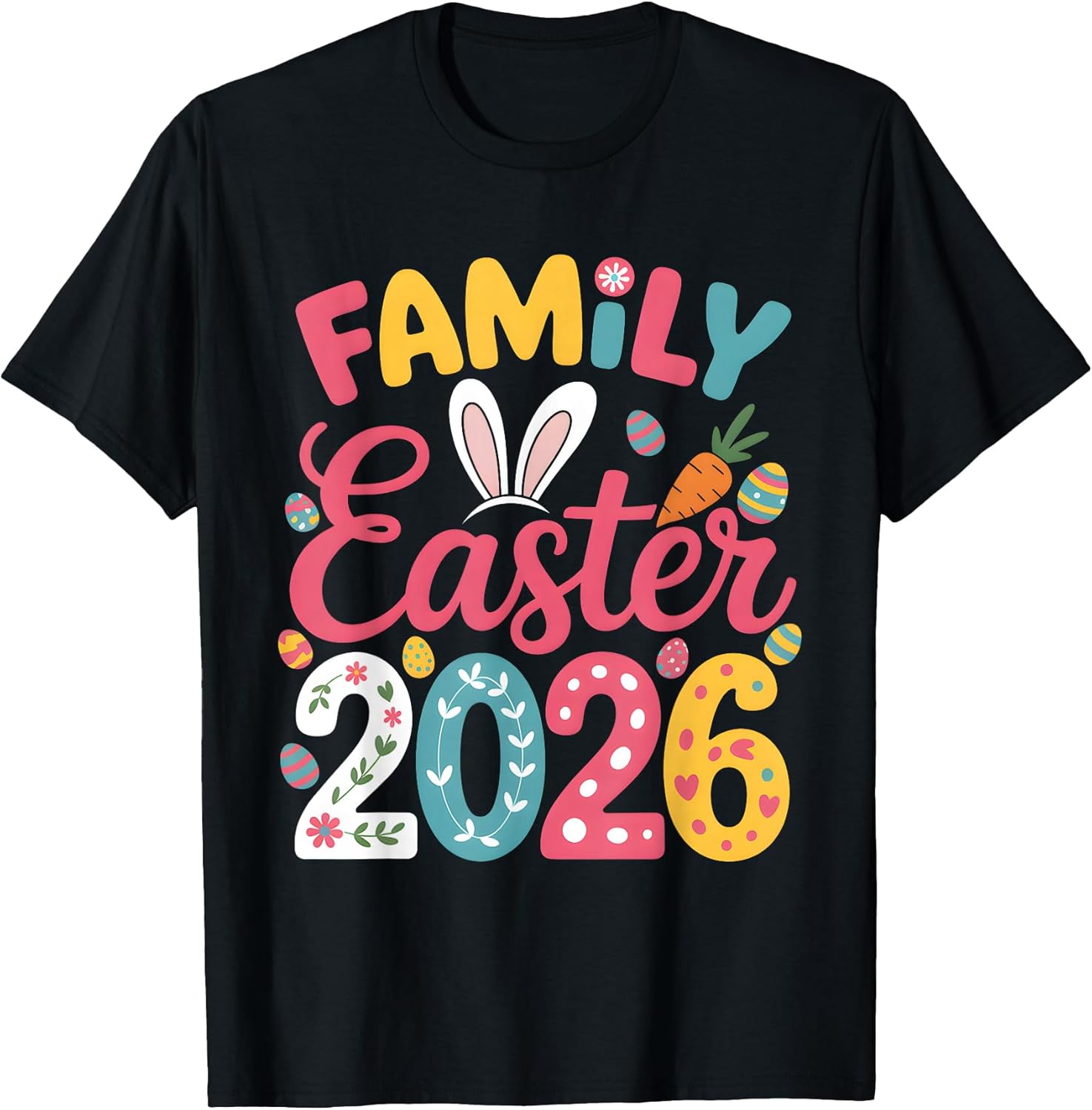 Family Easter 2026 Cute Bunny Ears Egg Hunt Spring - Adult & Kids T-Shirts, Sweatshirts & Hoodies apparel design preview 1