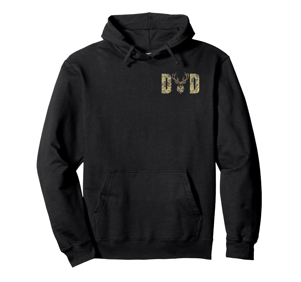 Old School Dad Hunting Logo Camouflage Hoodie - Trendy Graphic for Adults - T-Shirt, Sweatshirt, Hoodie
