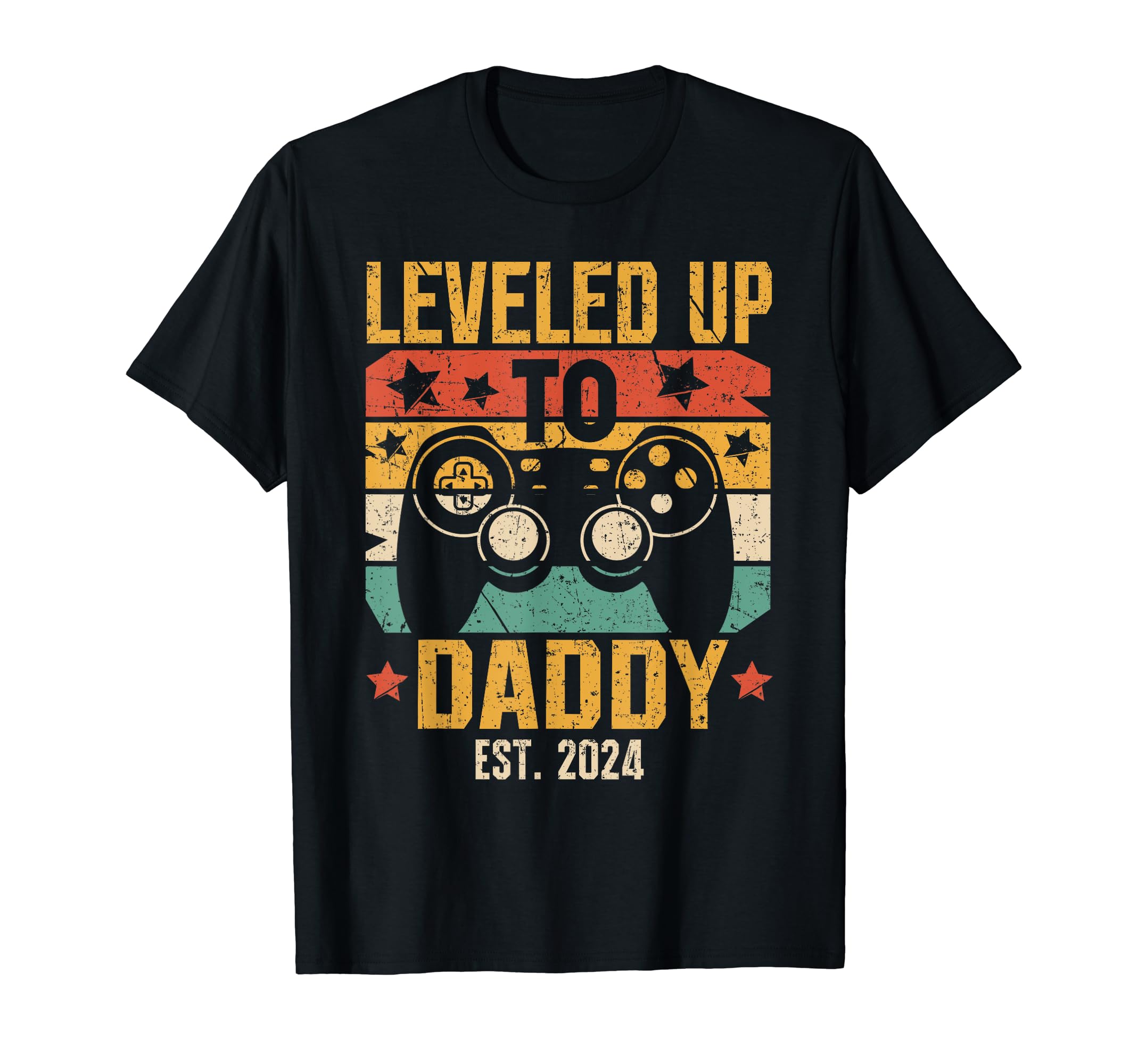 Leveled Up To Daddy 2024 Pregnancy T-Shirt - Graphic Print for Adults - T-Shirt, Sweatshirt, Hoodie