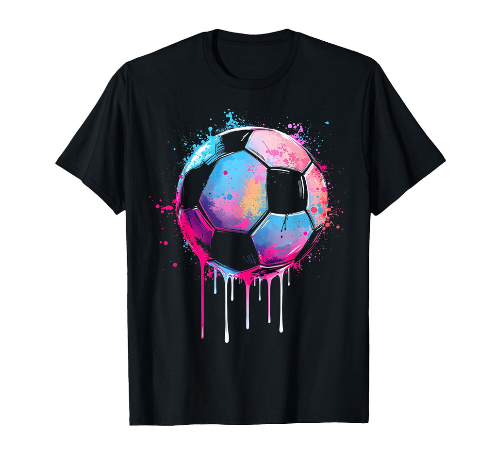 Soccer Awesome Colorful Soccer Drip T-Shirt - Trendy Graphic for Adults - T-Shirt, Sweatshirt, Hoodie