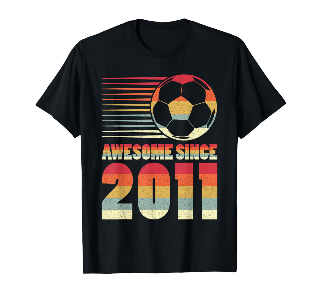 Awesome Since 2011 Soccer 15Th Birthday T-Shirt - Unique Graphic Men Women - T-Shirt, Sweatshirt, Hoodie