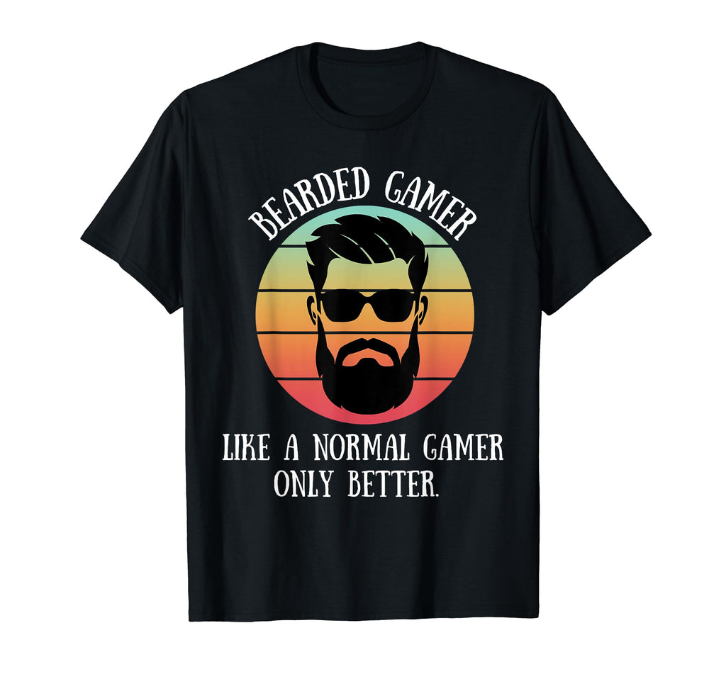 Bearded Gamer Mens Beard Dad Funny Gamer T-Shirt - Unique Graphic Men Women - T-Shirt, Sweatshirt, Hoodie