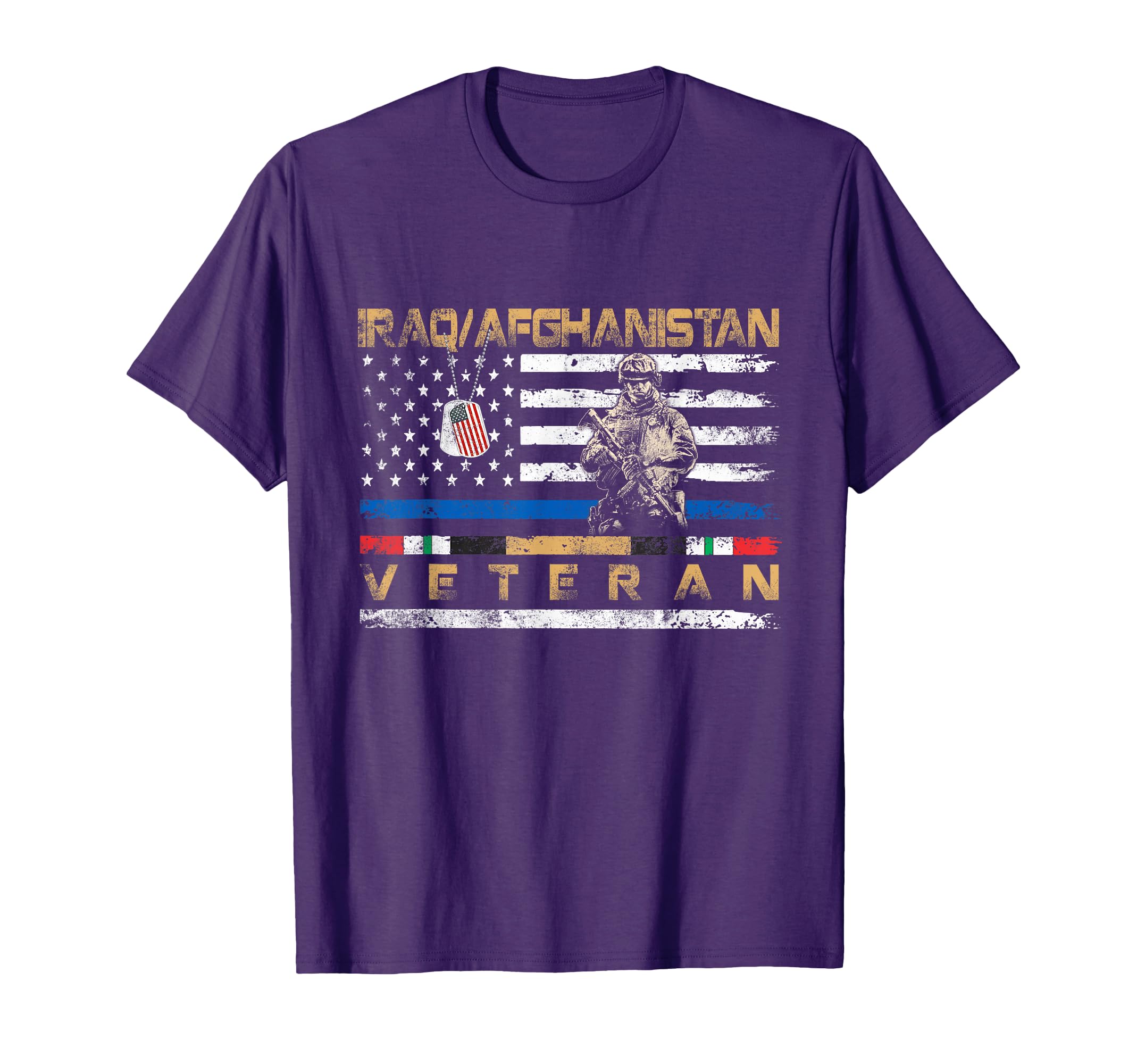 Iraq Afghanistan Veteran Flag Patriotic T-Shirt - Trendy Graphic Men Women - T-Shirt, Sweatshirt, Hoodie