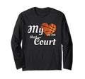 My Heart Is That Court Basketball T-Shirt - Minimalist Print for Adults - T-Shirt, Sweatshirt, Hoodie
