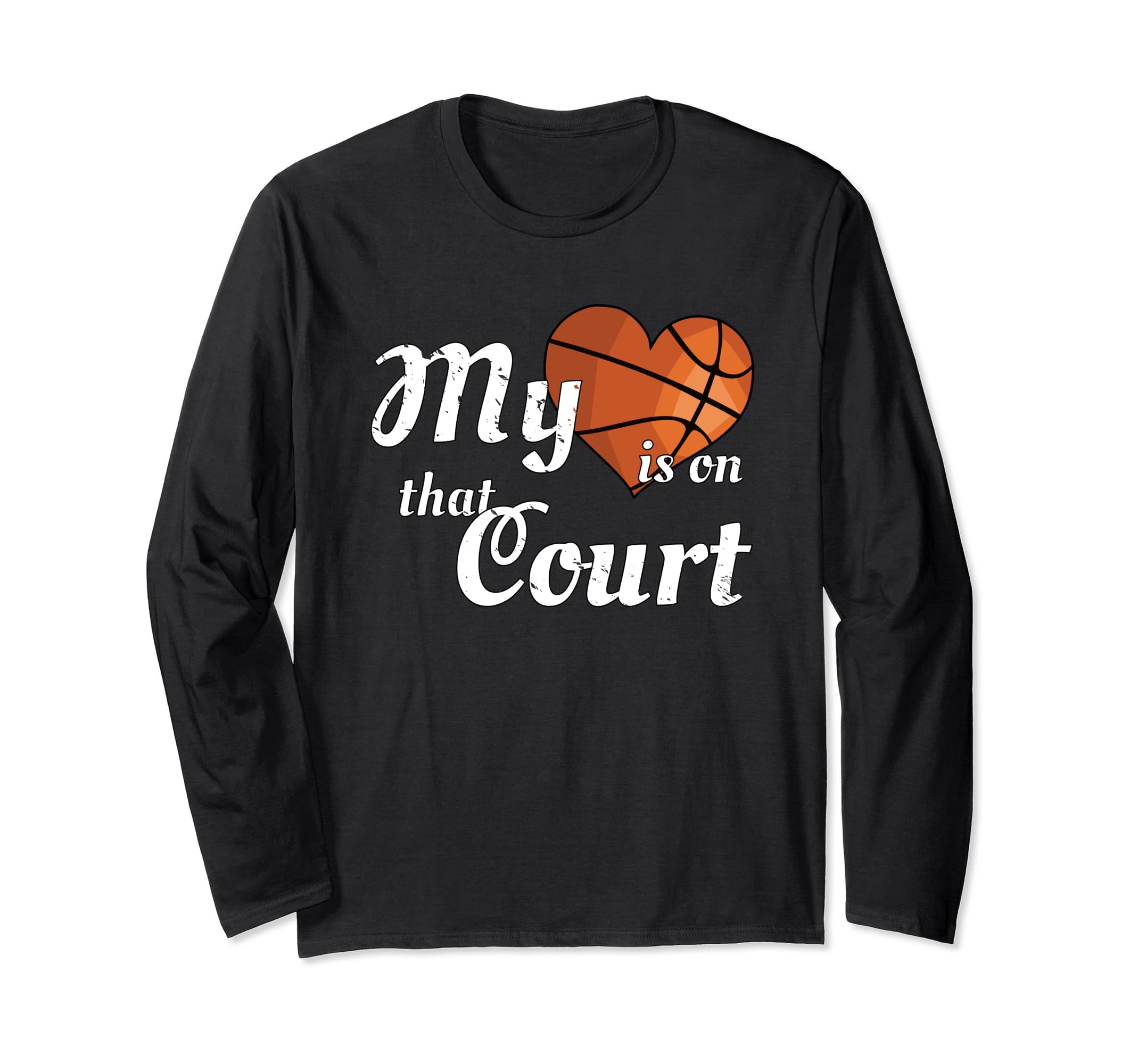 My Heart Is That Court Basketball T-Shirt - Minimalist Print for Adults - T-Shirt, Sweatshirt, Hoodie