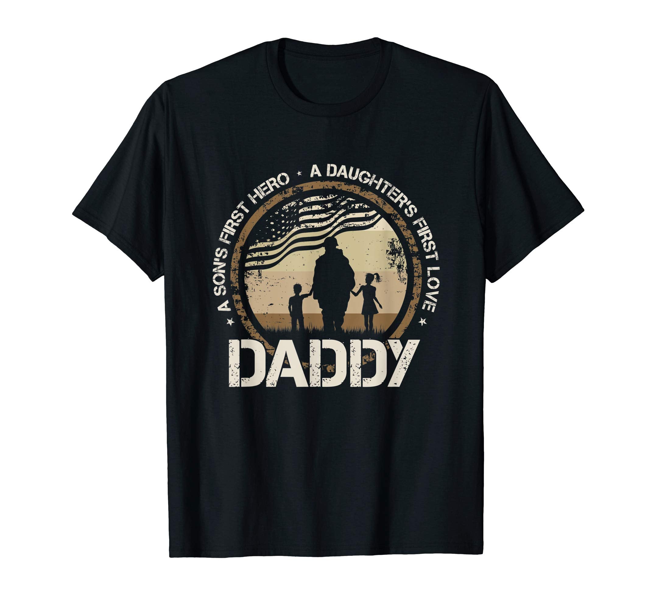 Daddy Sons First Hero Daughters First T-Shirt - Novelty Apparel Unisex - T-Shirt, Sweatshirt, Hoodie