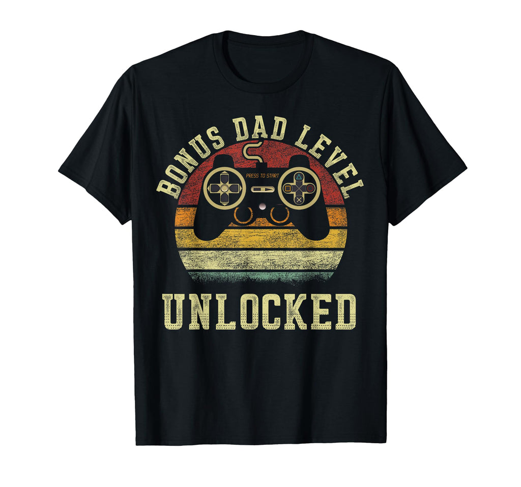Vinatge Gamer Bonus Dad Level Unlocked T-Shirt - Graphic Print for Adults - T-Shirt, Sweatshirt, Hoodie