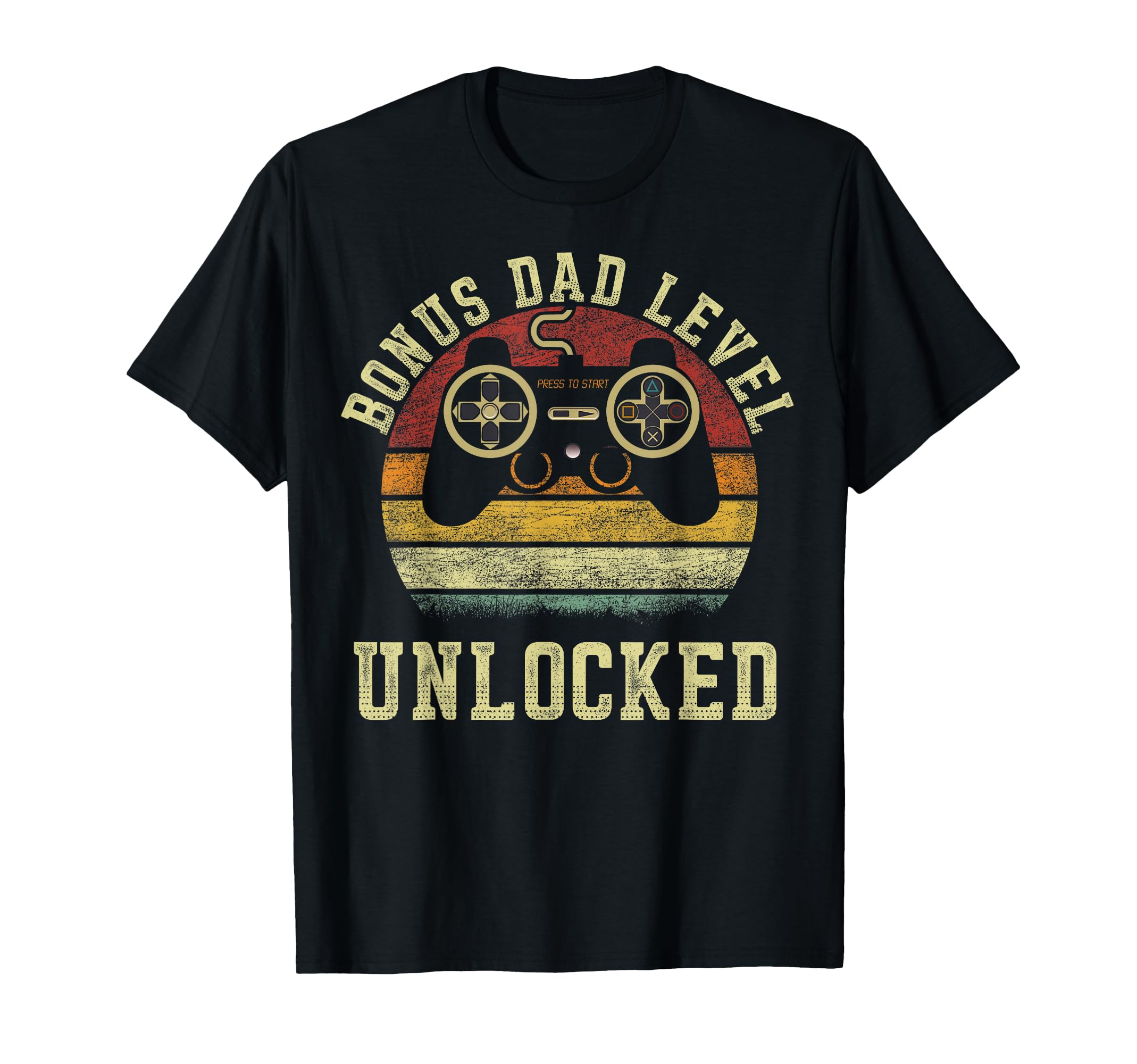 Vinatge Gamer Bonus Dad Level Unlocked T-Shirt - Graphic Print for Adults - T-Shirt, Sweatshirt, Hoodie