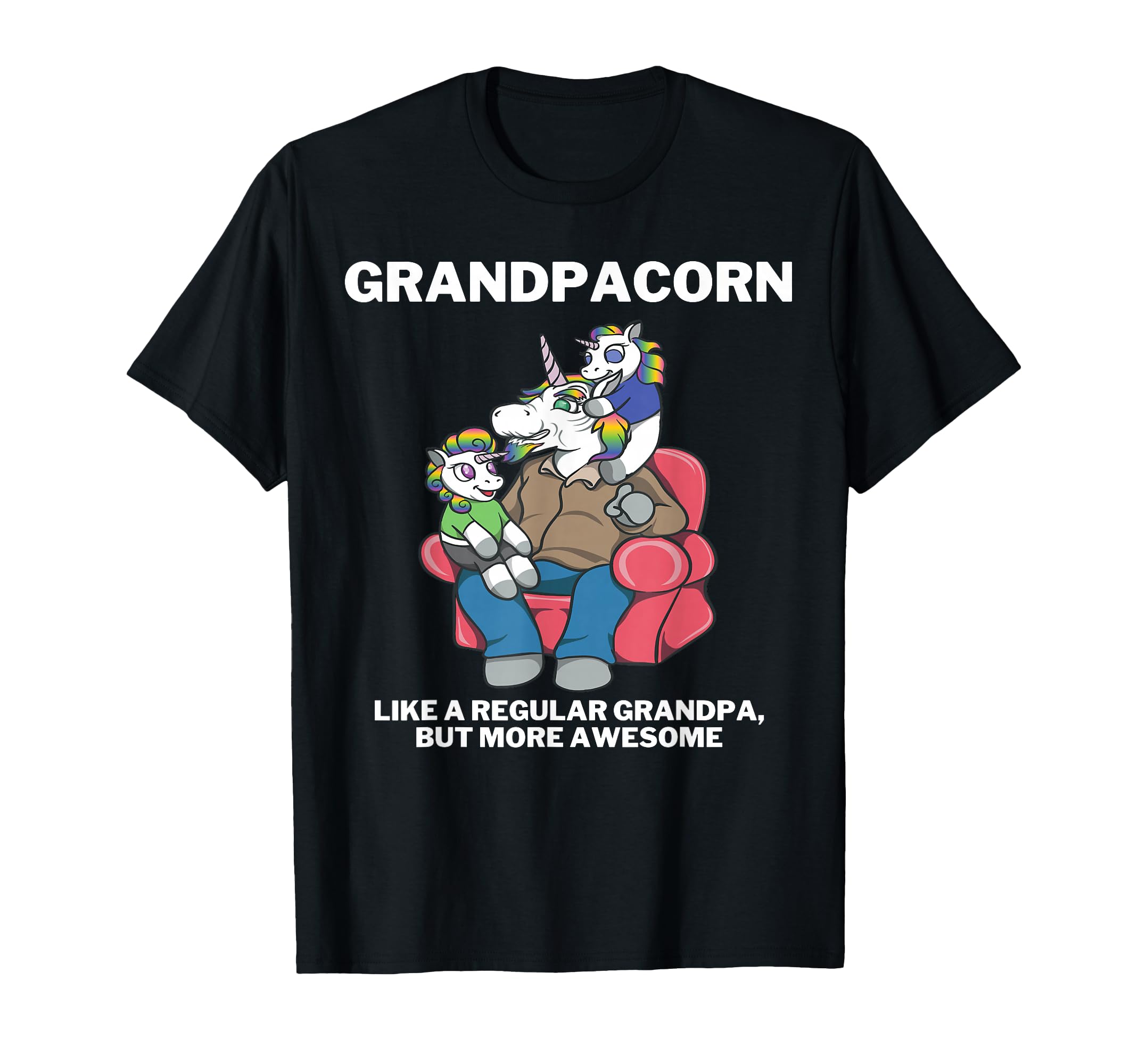 Grandpacorn Granddad Unicorn Grandpa T-Shirt - Custom Art Print for Adults - T-Shirt, Sweatshirt, Hoodie
