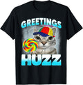 Funny Gen Z Alpha Cat Meme Greetings Huzz - Adult & Kids T-Shirts, Sweatshirts & Hoodies apparel design preview 1