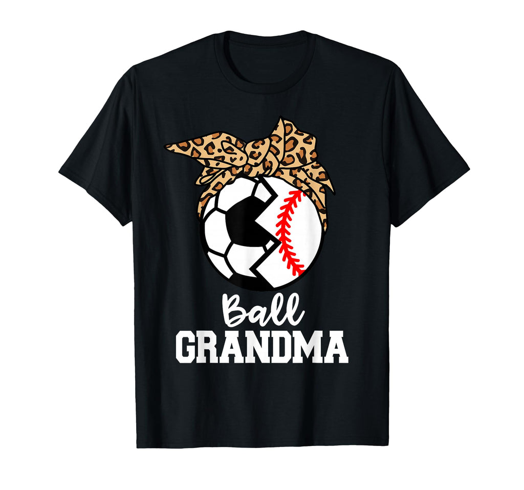 Ball Grandma Soccer Baseball Leopard T-Shirt - Novelty Apparel for Adults - T-Shirt, Sweatshirt, Hoodie
