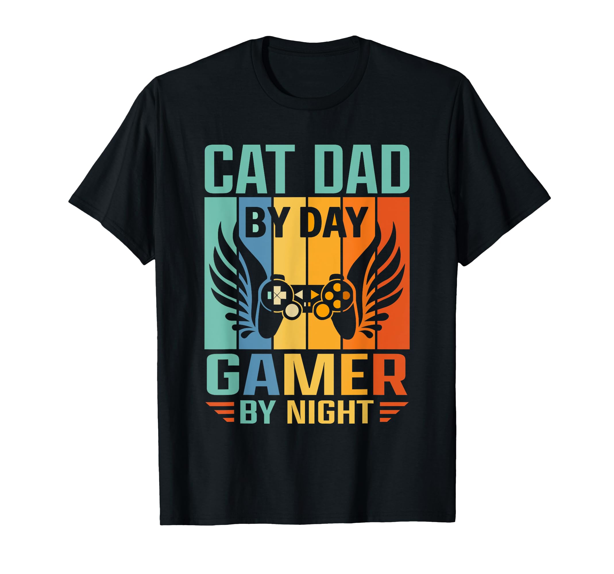 Funny Cat Dad Gamer Gift Cat Lover T-Shirt - Minimalist Print Men Women - T-Shirt, Sweatshirt, Hoodie