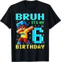 6 Year Old Birthday Boy Bruh It's My 6th Game Pixel - Adult & Kids T-Shirts, Sweatshirts & Hoodies apparel design preview 1