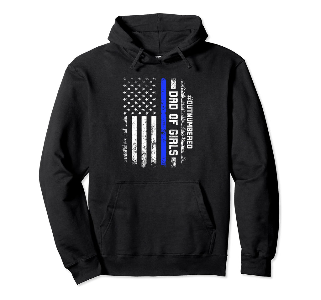 Funny Dad Police Officer Usa Flag Hoodie - Aesthetic Graphic Men Women - T-Shirt, Sweatshirt, Hoodie