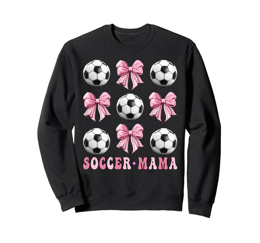 Soccer Mama Coquette Bow Soccer Sweatshirt - Graphic Print for Adults - T-Shirt, Sweatshirt, Hoodie