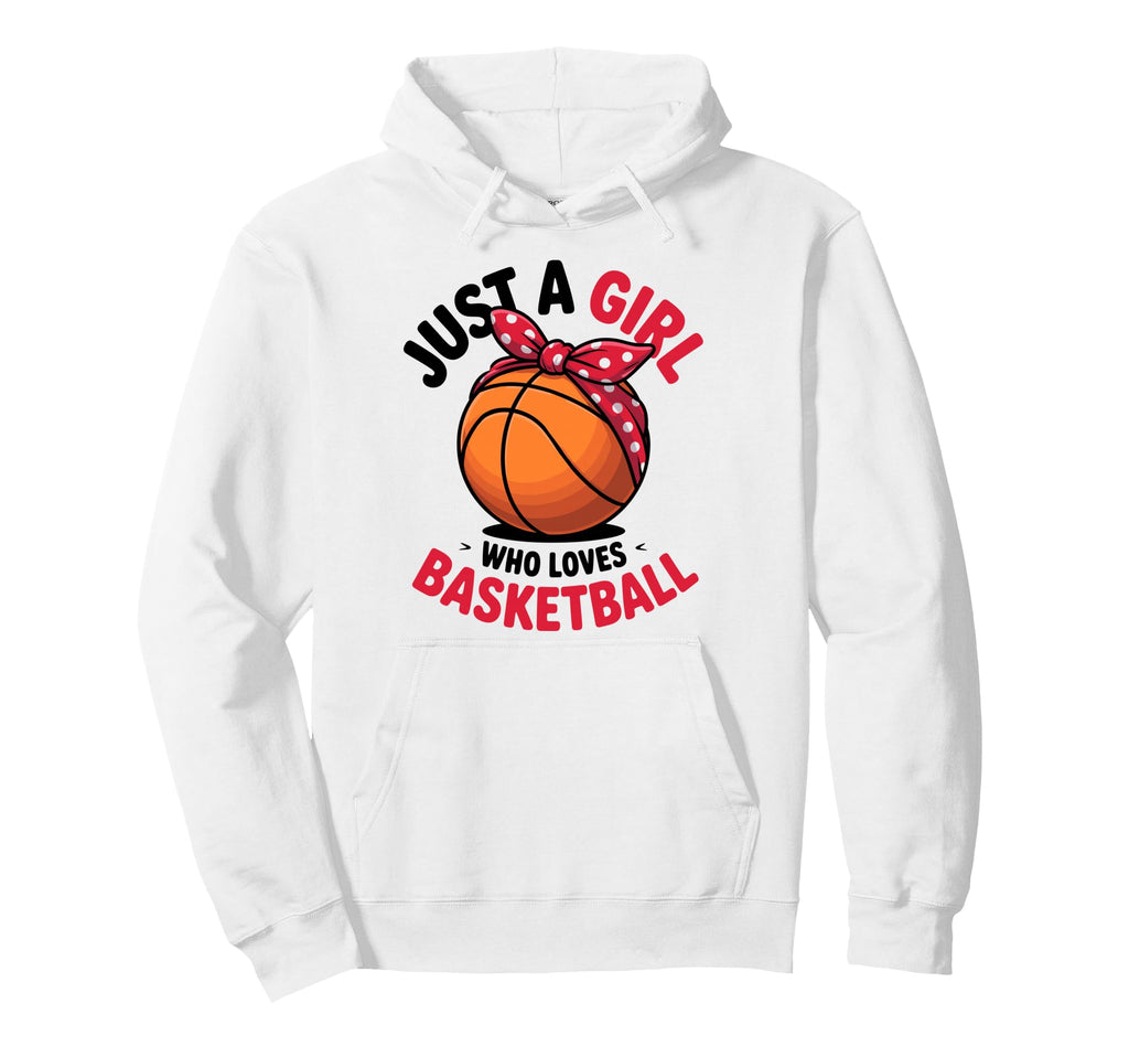Just Who Loves Basketball Ball Bandana Hoodie - Novelty Apparel Men Women - T-Shirt, Sweatshirt, Hoodie