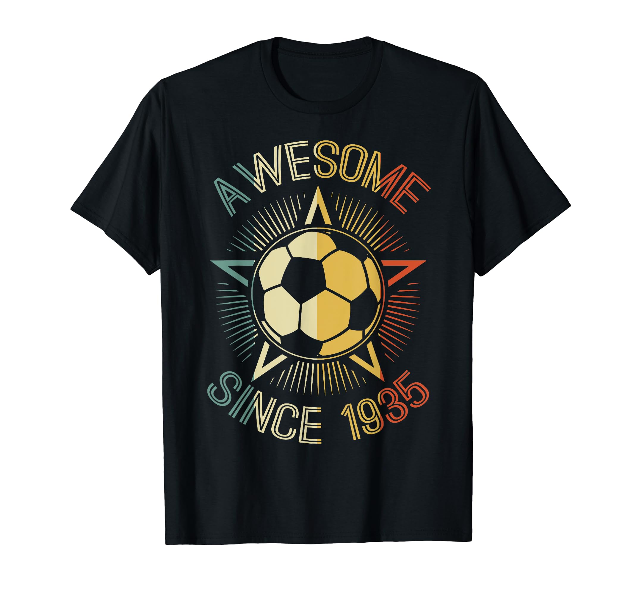 Awesome Since 1935 Soccer Birthday Team T-Shirt - Unique Graphic Unisex - T-Shirt, Sweatshirt, Hoodie