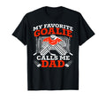 My Favorite Goalie Calls Me Dad Ice Hockey T-Shirt - Unique Graphic Unisex - T-Shirt, Sweatshirt, Hoodie
