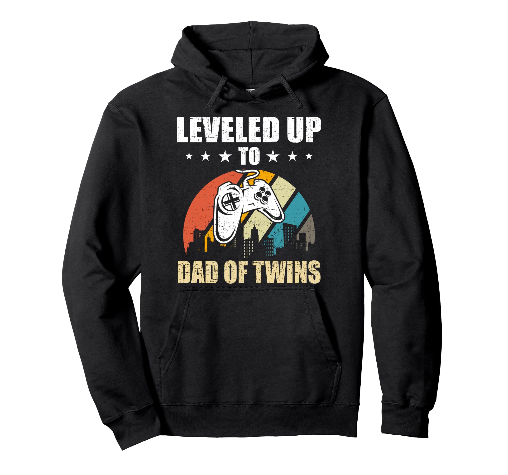 Leveled Up To Dad Twins Video Gamer Gaming Hoodie - Streetwear Style Unisex - T-Shirt, Sweatshirt, Hoodie