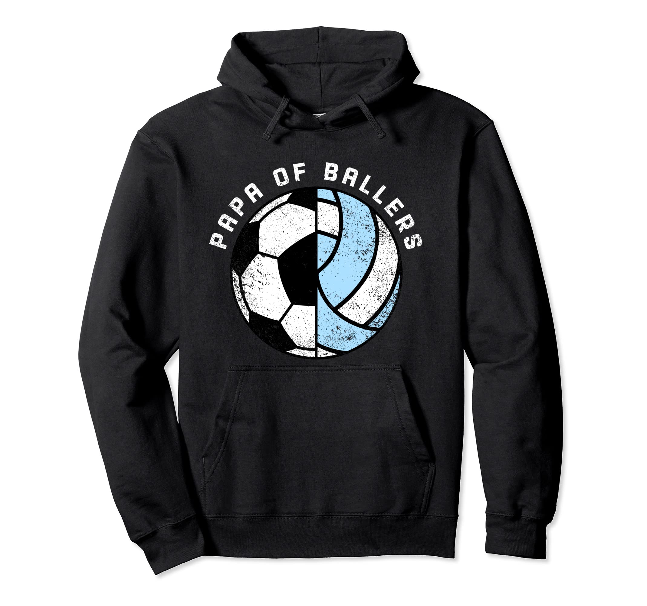 Papa Ballers Funny Soccer Volleyball Hoodie - Novelty Apparel for Adults - T-Shirt, Sweatshirt, Hoodie