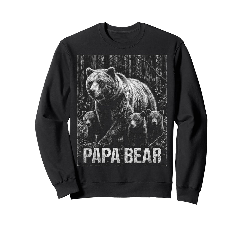 Papa Bear Family Matching Dad Sweatshirt - Unique Graphic for Adults - T-Shirt, Sweatshirt, Hoodie