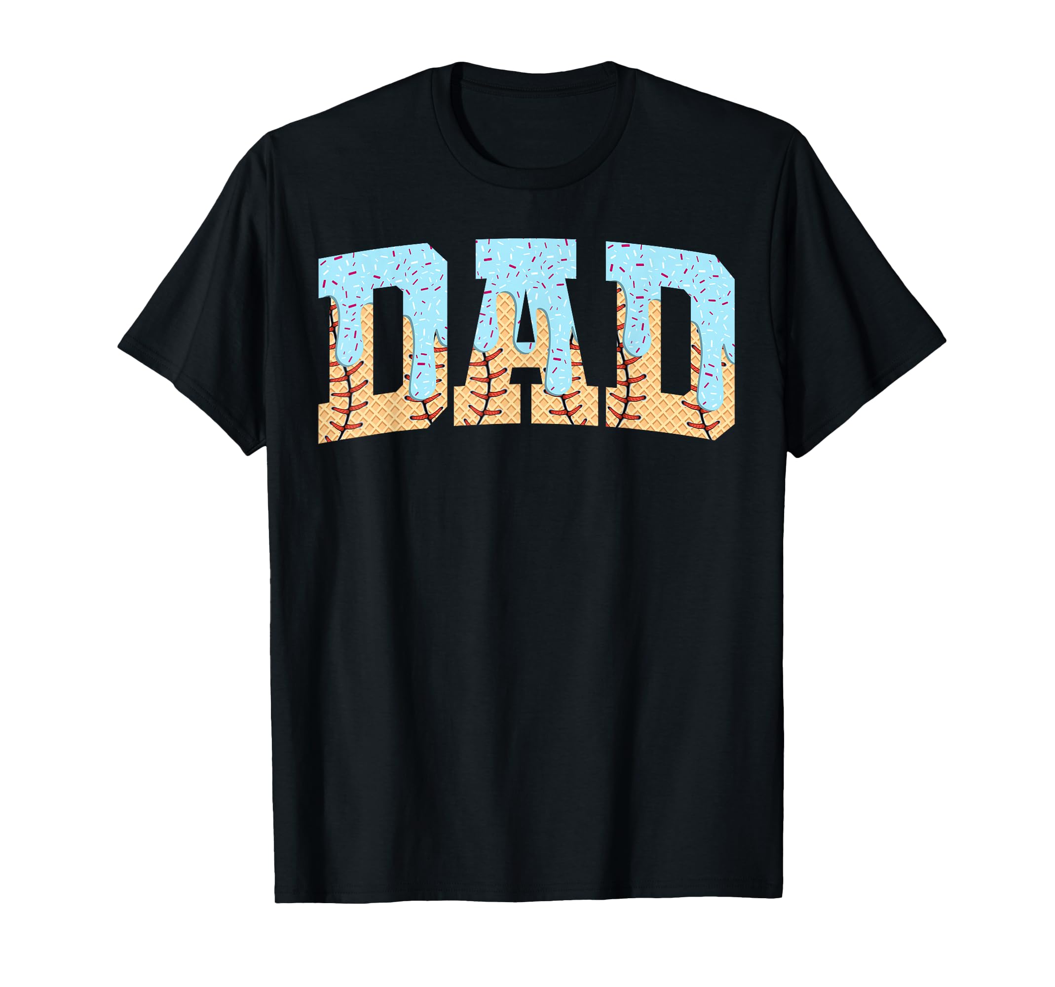 Baseball Dad Ice Cream Drip T-Shirt - Casual Everyday Wear for Adults - T-Shirt, Sweatshirt, Hoodie