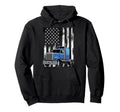 Trucker Dad Truck Driver Art Usa Flag Hoodie - Streetwear Style Men Women - T-Shirt, Sweatshirt, Hoodie