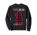 Papa Bear Pajama Red Buffalo Plaid Sweatshirt - Minimalist Print Unisex - T-Shirt, Sweatshirt, Hoodie