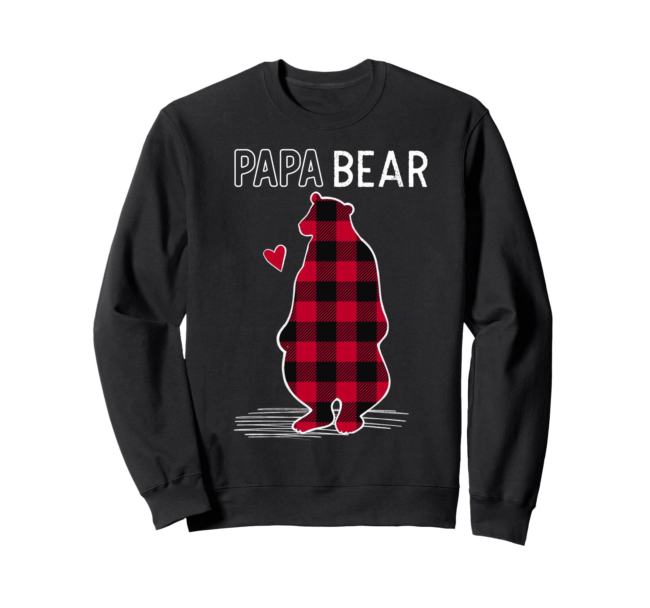 Papa Bear Pajama Red Buffalo Plaid Sweatshirt - Minimalist Print Unisex - T-Shirt, Sweatshirt, Hoodie