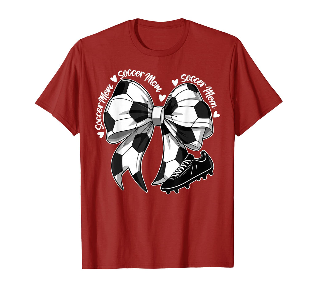 Soccer Mom Mama Coquette Bows Game Day T-Shirt - Custom Art Print Unisex - T-Shirt, Sweatshirt, Hoodie