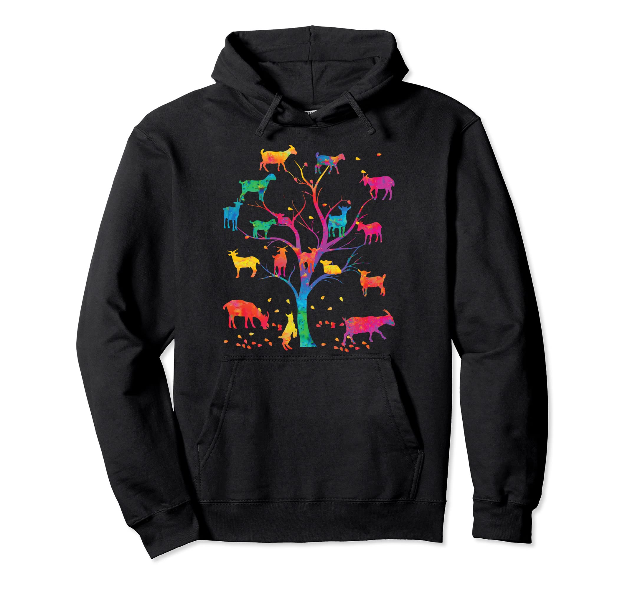 Goat Tree Colorful Goat Mom Goat Hoodie - Casual Everyday Wear for Adults - T-Shirt, Sweatshirt, Hoodie