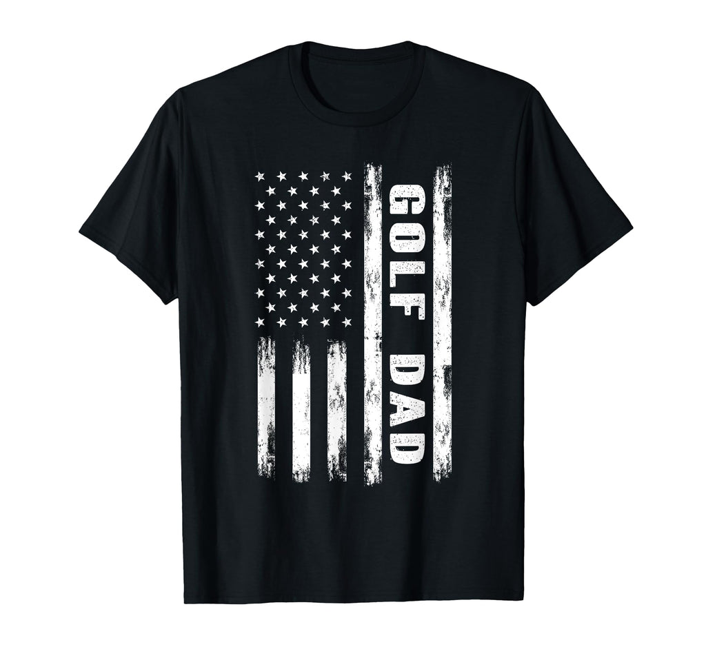 Golf Dad American Flag Grunge T-Shirt - Graphic Print Men Women - T-Shirt, Sweatshirt, Hoodie