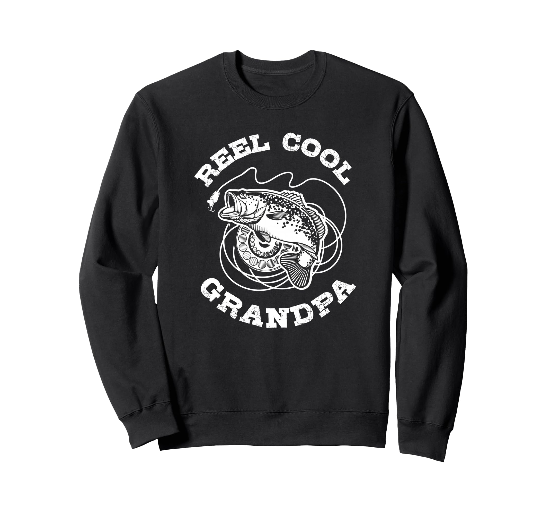 Fishing Fish Reel Grandpa Gift Sweatshirt - Minimalist Print for Adults - T-Shirt, Sweatshirt, Hoodie