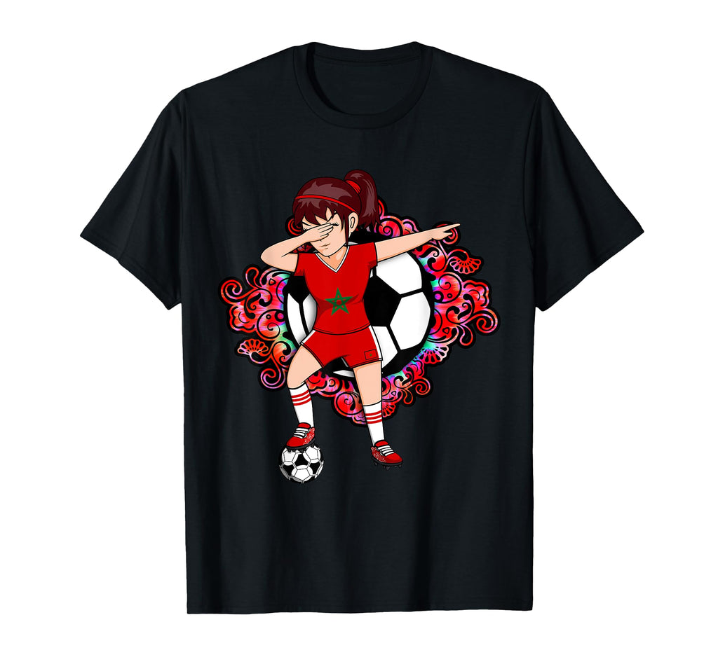Dabbing Soccer Morocco Jersey Floral T-Shirt - Aesthetic Graphic Men Women - T-Shirt, Sweatshirt, Hoodie