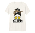 Busy Raising Ballers Softball Messy Bun T-Shirt - Trendy Graphic Men Women - T-Shirt, Sweatshirt, Hoodie
