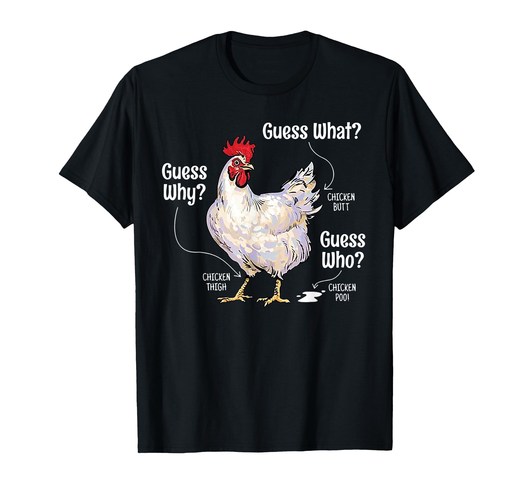 Funny Animal Farm Guess What Chicken T-Shirt - Minimalist Print for Adults - T-Shirt, Sweatshirt, Hoodie
