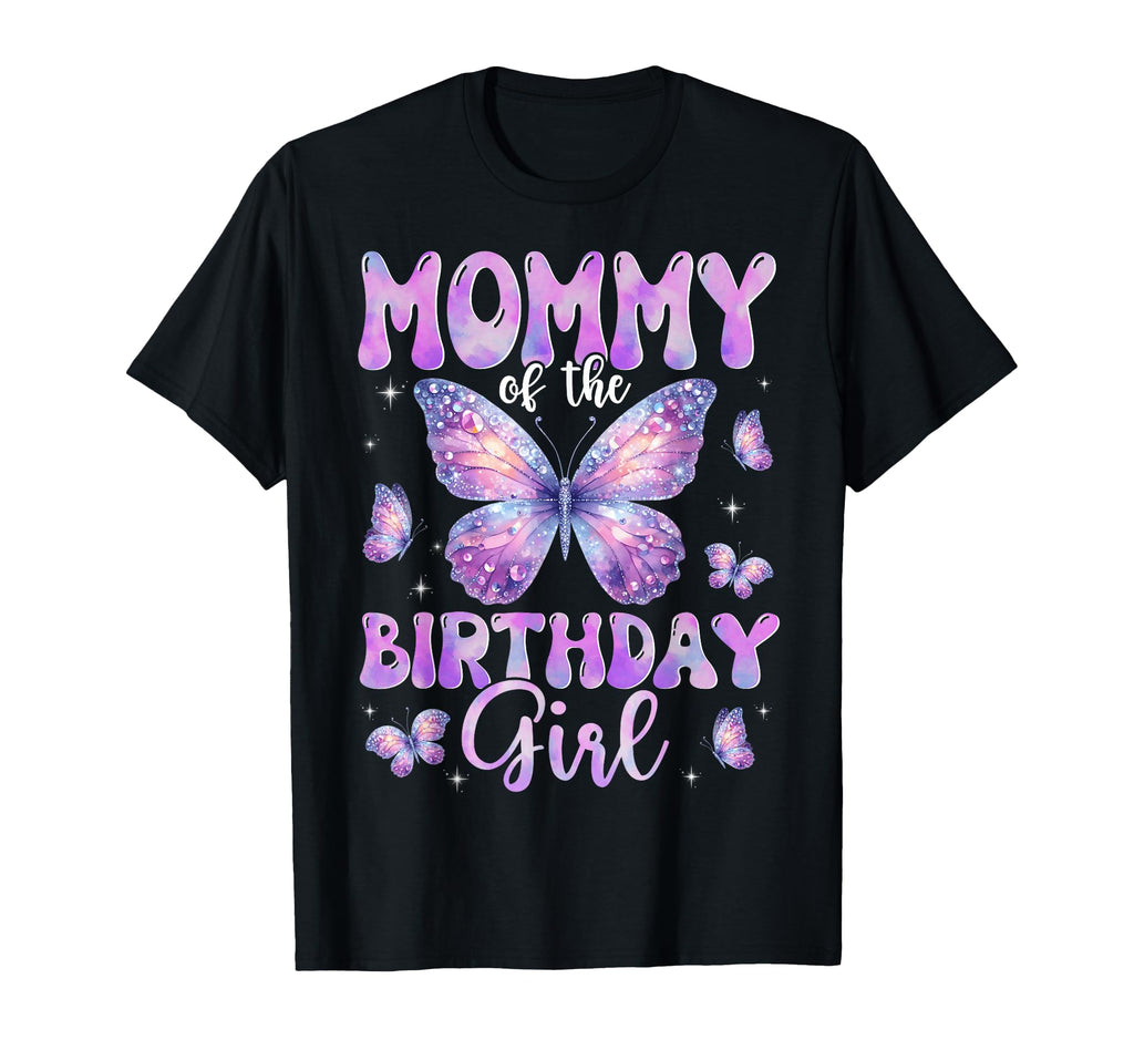 Mommy Birthday Butterfly Family Matching T-Shirt - Minimalist Print Unisex - T-Shirt, Sweatshirt, Hoodie