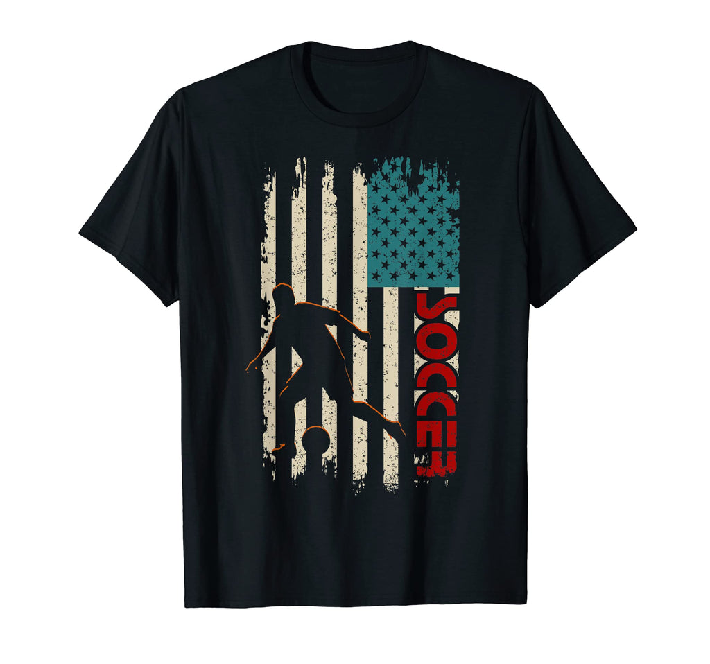 Soccer American Flag Sports Patriotic T-Shirt - Fun Novelty Design Unisex - T-Shirt, Sweatshirt, Hoodie